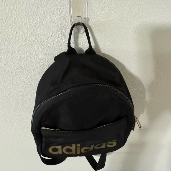 Adidas Mini Backpack Black Gold-8x10.5”x4” - Picture 6 of 10